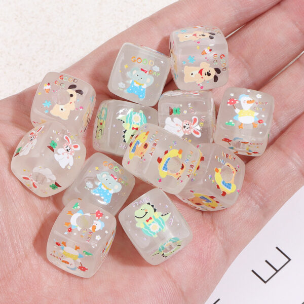 Wholesale 10pcs Night Light Cute Rabbit Dinosaur Blocks Acrylic Beads