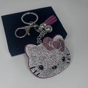 Purple / Keychain + hot diamond cat