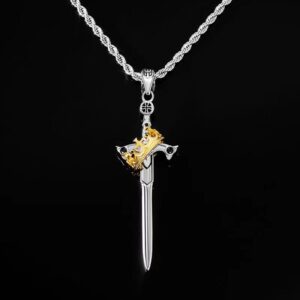 Wholesale Retro Stylish Gothic Sword Pendant Stainless Steel Necklace