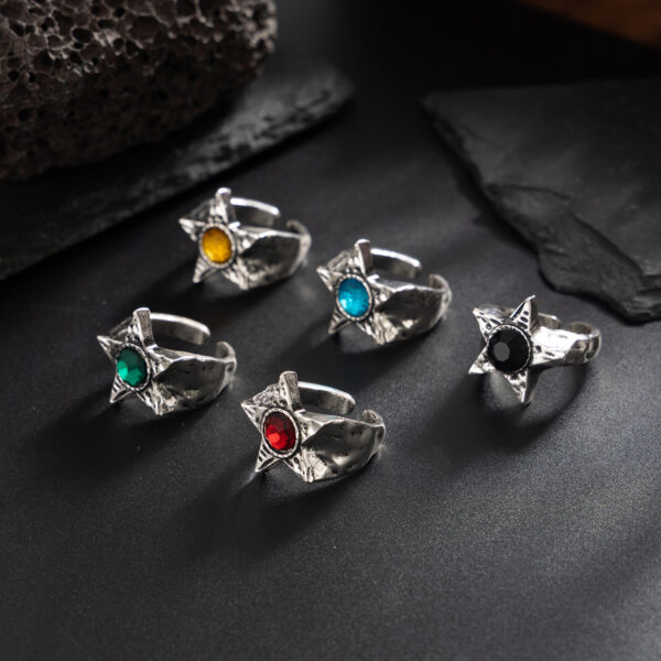 O1CN01Yx1fnj2CWoWvN1M1x_2206374998482-0-cib Wholesale Men's diamond-encrusted five-inted star irregular ring