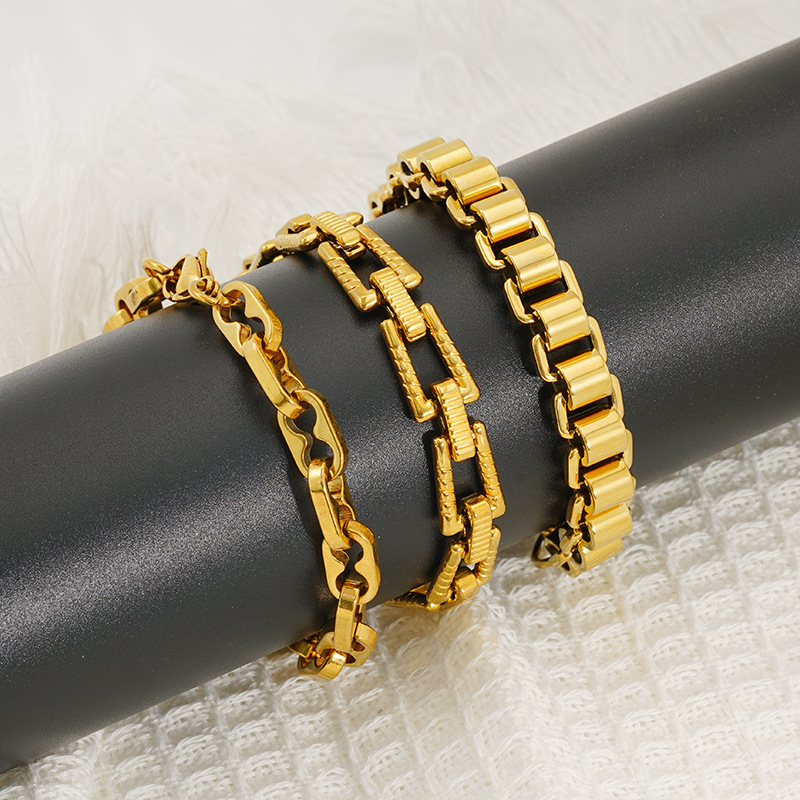 Wholesale fashion stainless steel hip-hop bracelet unisex jewelry