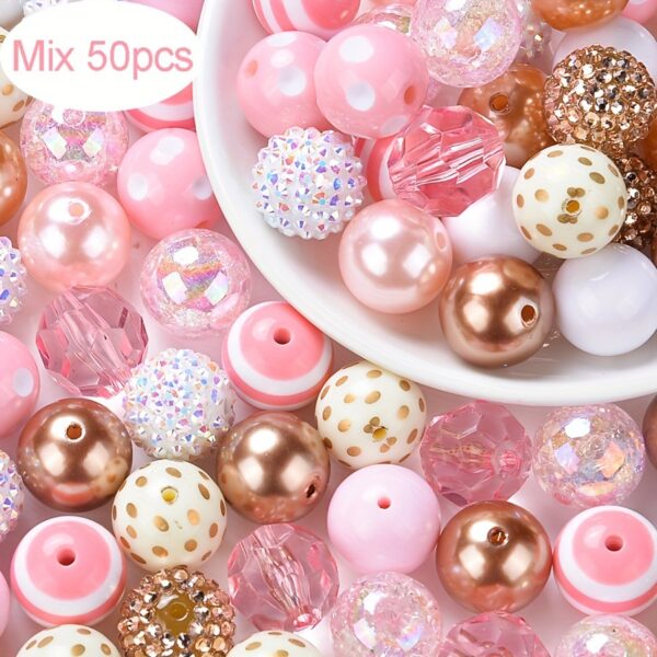 Wholesale 50pcs 20mm mixed style of yellow, green, purple and pink Acrylic Beads