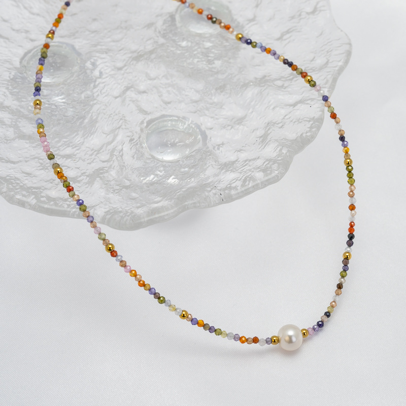 Wholesale luxury all-match niche fashion clavicle chain beaded necklace