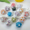 Wholesale 20pcs with diamond five petal flower diamond ball beads