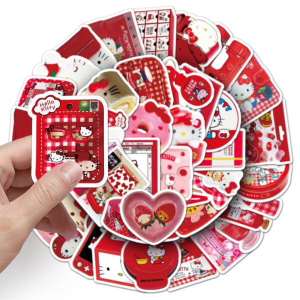 O1CN01Z462zy1kMugVz2Bbb_2208066194670-0-cib Wholesale 50 Pieces of Kt Cat Ins Style Graffiti Stickers, Personalized, Fresh and Cute, Guka Water Cup, Mobile Phone Case, Tablet DIY Stickers