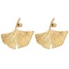 Wholesale Golden Ginkgo Leaf Alloy Leaf Earrings