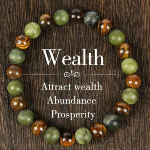 Tiger eye stone + green chalcedony bracelet