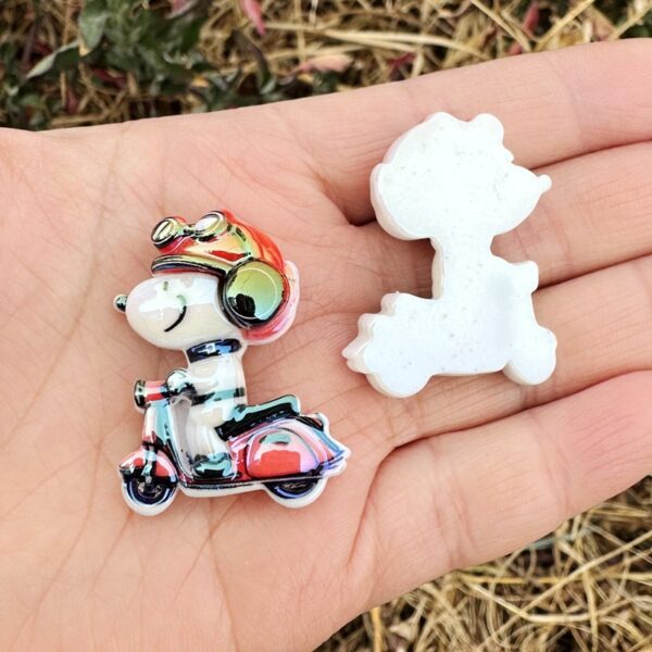 Wholesale 10pcs 30mm Cute Cartoon Black and White Dog Straight-Hole Acrylic Beads OLY Exclusive