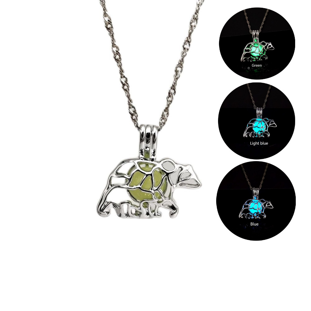 Wholesale Luminous lar Bear Pendant Glowing Alloy Necklace