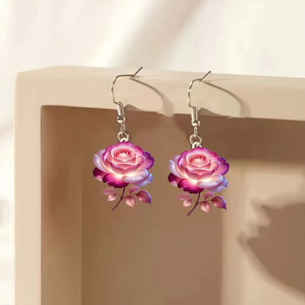 Wholesale Valentine's Day Acrylic 2D Screen Rose Earrings Fashion Earrings