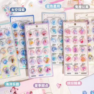 Wholesale 3D Capsule Creative Illustration Relief Crystal 3D Children's Stickers Craft Educational Reward Mobile Phone Camera Decoration Stickers