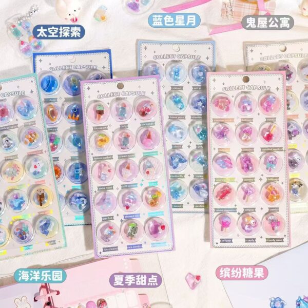Wholesale 3D Capsule Creative Illustration Relief Crystal 3D Children's Stickers Craft Educational Reward Mobile Phone Camera Decoration Stickers