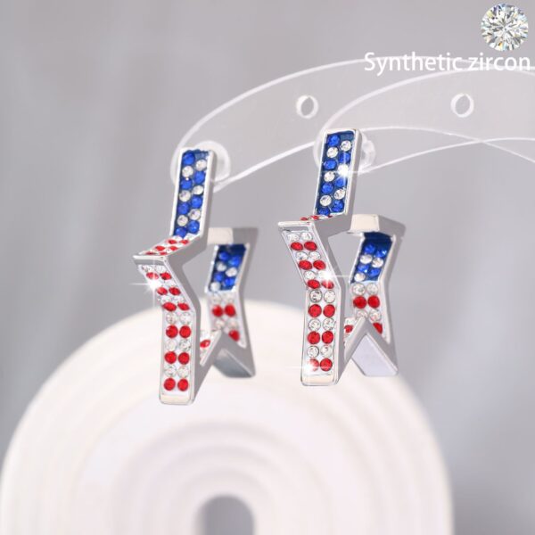 Wholesale Independence Day Striped Flag Star Earrings
