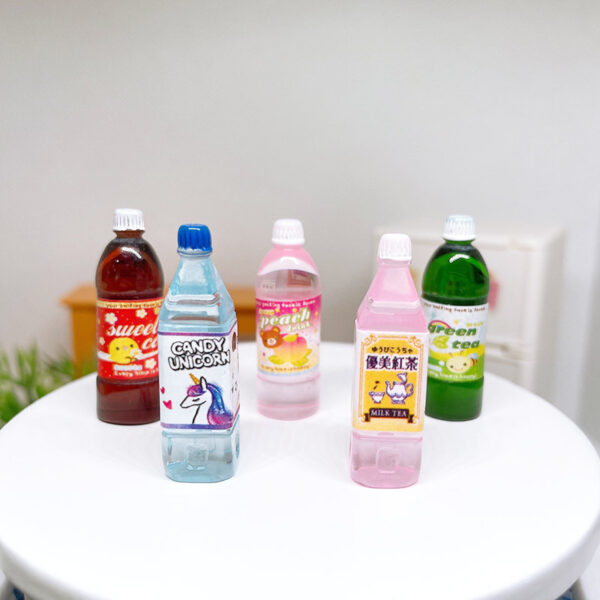 Wholesale Cartoon Soda Juice Beverage Bottle Miniature Food Toy Doll Accessories
