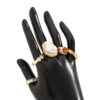 Wholesale Design Liquid Lava Flower Open Ring Baroque Pearl Inlaid Gemstone Ring