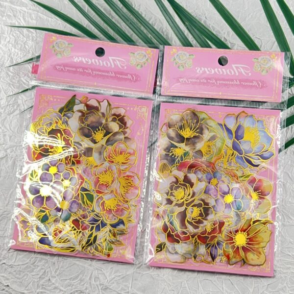 O1CN01ZDf6Wq1jtbOXxCLVD_2204108134606-0-cib Wholesale 50pcs hot stamping floral Waterproof Vinyl Stickers