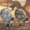 Wholesale 6MM embossed dragon metal mini dice pocket watch