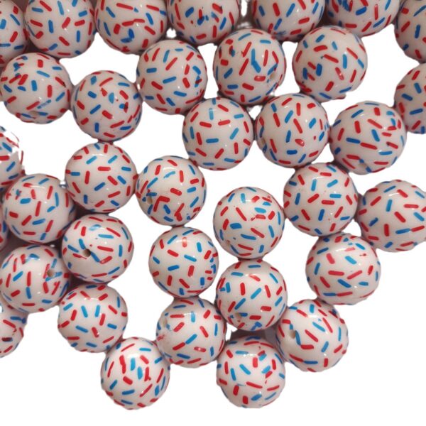 Wholesale 5PCS 20mm Acrylic Blue and White Double -colored Dot Beads