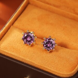 Purple zircon earrings