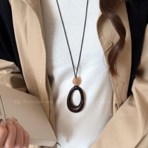Mika hollow large water drop long necklace