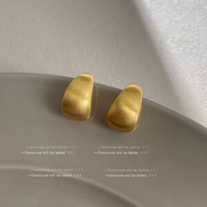 Water drop arc brushed gold-silver needle