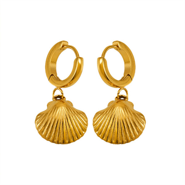 Wholesale Gold Turtle, Conch, Starfish, Crab Pendant Titanium Steel Earrings