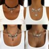 Wholesale Angel's Wings tassel Gothic style necklace