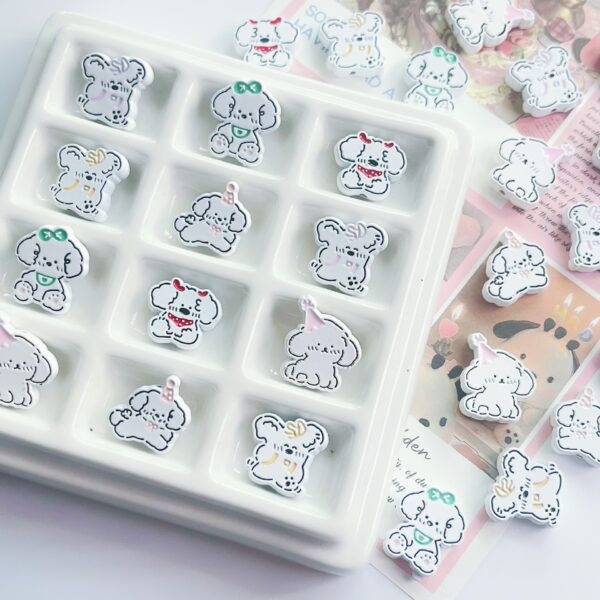 Wholesale Multicolor Cute Painted Alloy Line Puppy DIY Handmade Beaded Mobile Phone Chain Necklace Jewelry Accessories Material