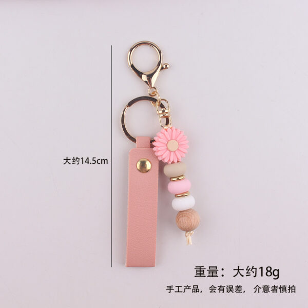 Wholesale Cartoon Daisy Pendant Leather Keychain