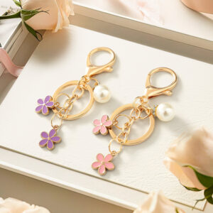 Wholesale Colorful Pearl Flower Keychain