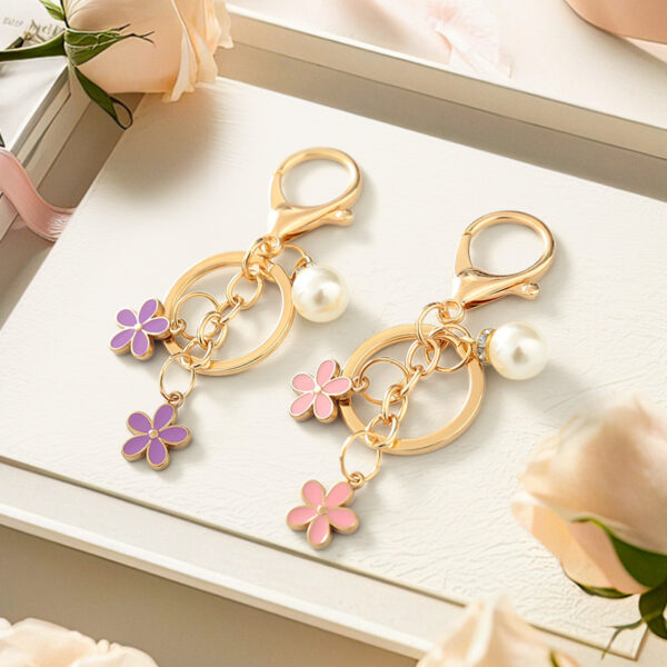 Wholesale Colorful Pearl Flower Keychain