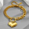 O1CN01ZTCQRh258LycPKiD0_2218546207481-0-cib Wholesale Retro Love Golden Titanium Steel Bracelet