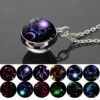 Wholesale Luminous Zodiac Starry Sky Glass Ball Necklace