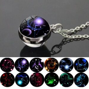 Wholesale Luminous Zodiac Starry Sky Glass Ball Necklace