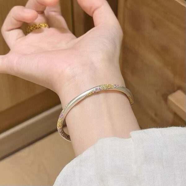 Wholesale Pink Drip Glaze Flower Bracelet Sweet Layered Bracelet