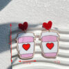 Wholesale Valentine's Day Pink Love Acrylic Earrings
