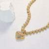 Wholesale Valentine's Day Love ECG Full Diamond Necklace