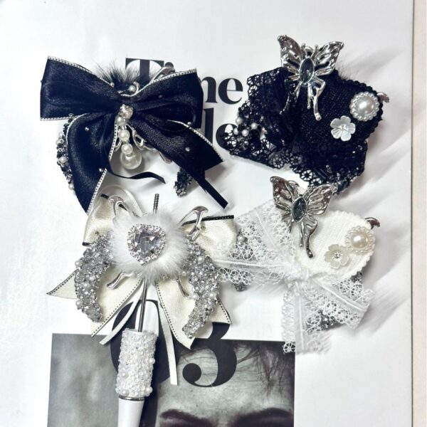 Wholesale Heavy Industry Dark Style Bow Moon Bead Pen DIY Accessories Beads