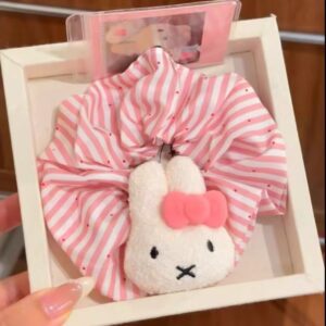 Pink striped miffy rabbit large intestine ring