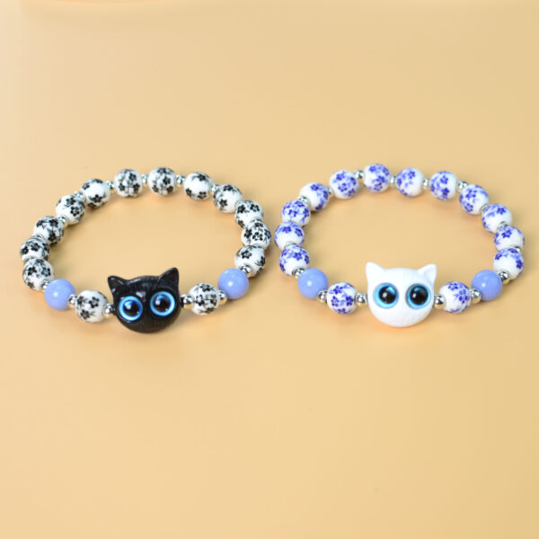 Wholesale Ceramic Jewelry Cat Bracelet Single Circle Niche Ethnic Style Handmade Beaded Bracelet
