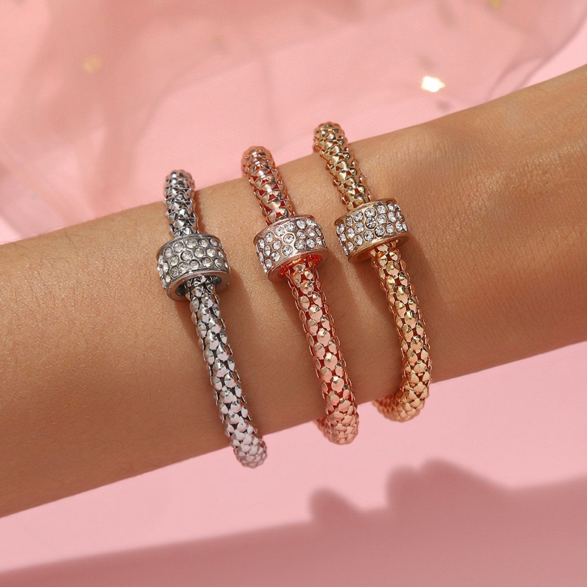 Wholesale Alloy pcorn Corn Diamond Set Butterfly Pendant Bracelet Set