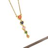 Wholesale Square colored zircon titanium steel necklace