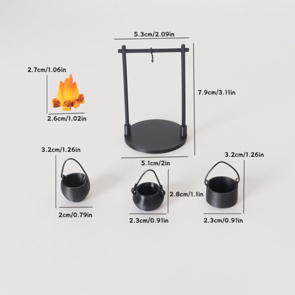 Wholesale Miniature outdoor scene bonfire hanging stove Doll Accessories
