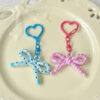 Wholesale Cute Double-Sided Printed Cut Out Bow Keychain