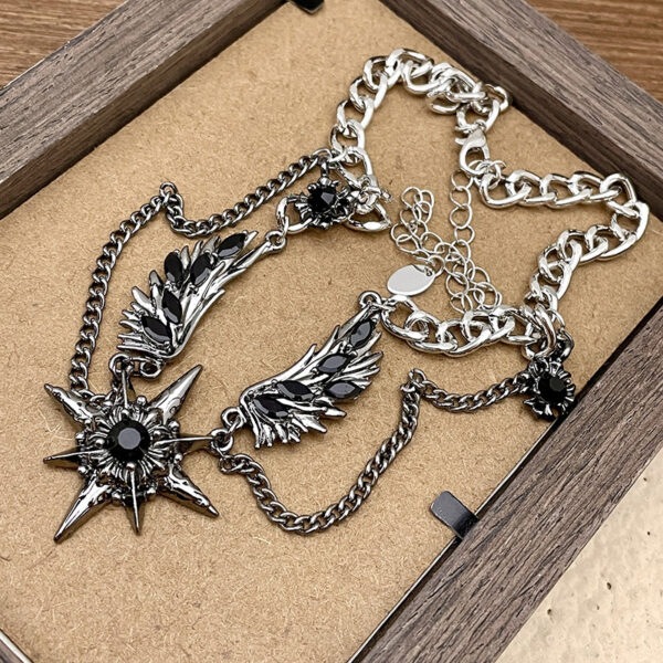 Wholesale Black Winged Star Mang Punk Gothic Dark Necklace