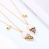 Wholesale Kidsren's Powder Dripping Oil Necklace Heart Necklace Pair