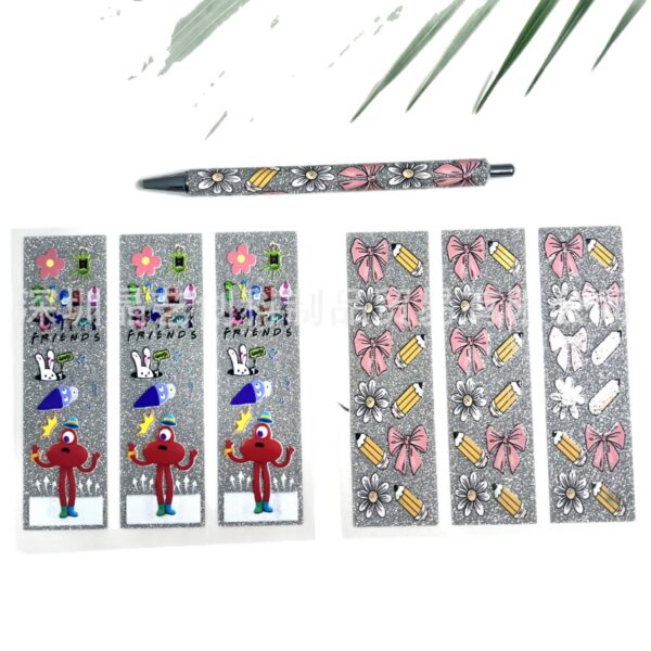 Wholesale Colored Flashing Crystal Stickers 16oz Cup UV DTF Wraps