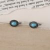 Wholesale Fashion Retro Turquoise Bohemian Style Oval Earrings