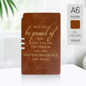 A6 Brown Pen Holder with Gold Foil Printing on Spine (Single)