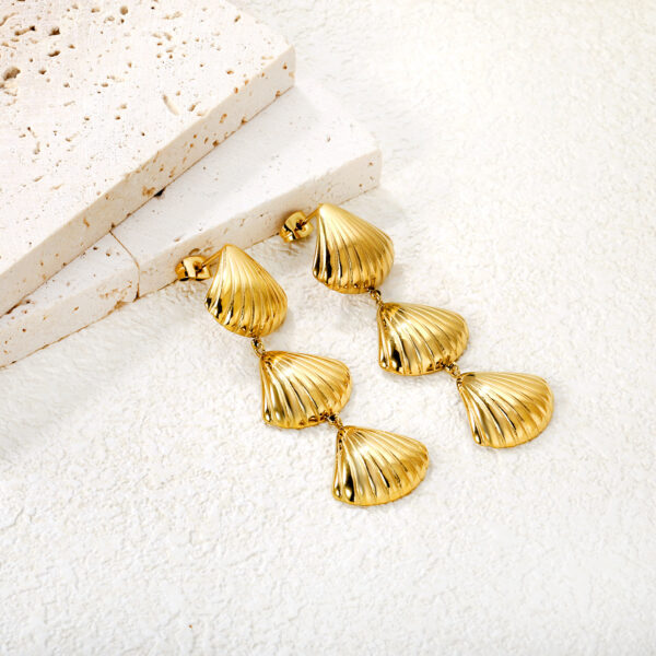 Wholesale Stainless steel shell stud earrings